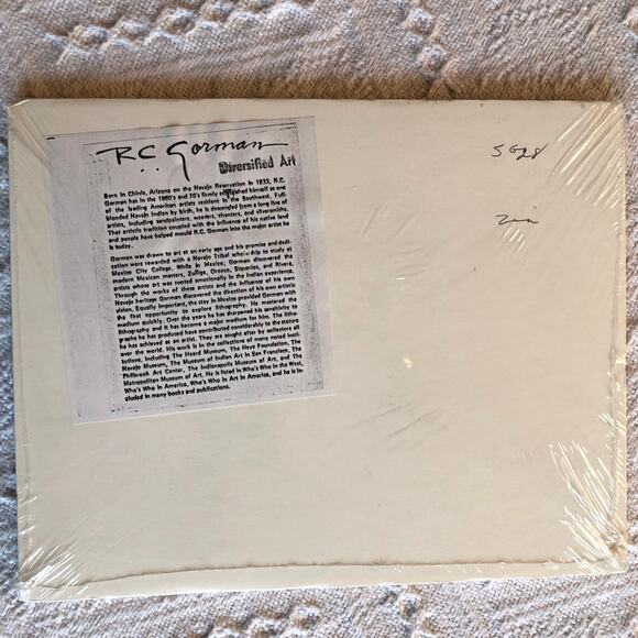 R.C. Gorman Zia St II Print Native American Woman Double Matted Sealed 8x10 1979 - Picture 2 of 7